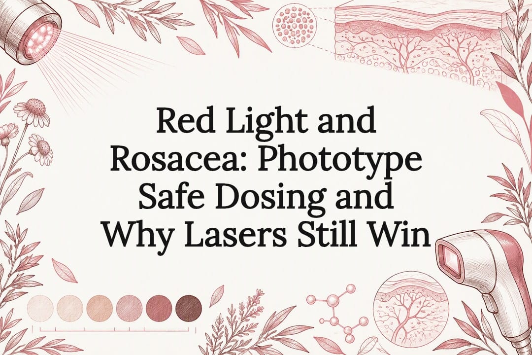 Decorative rosacea light therapy title card